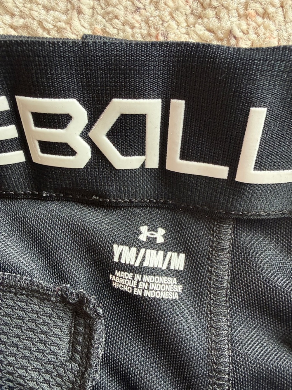 UA Boys Size YM Black Baseball Pants - Elastic Ankle - Practice Condition - Picture 2 of 8